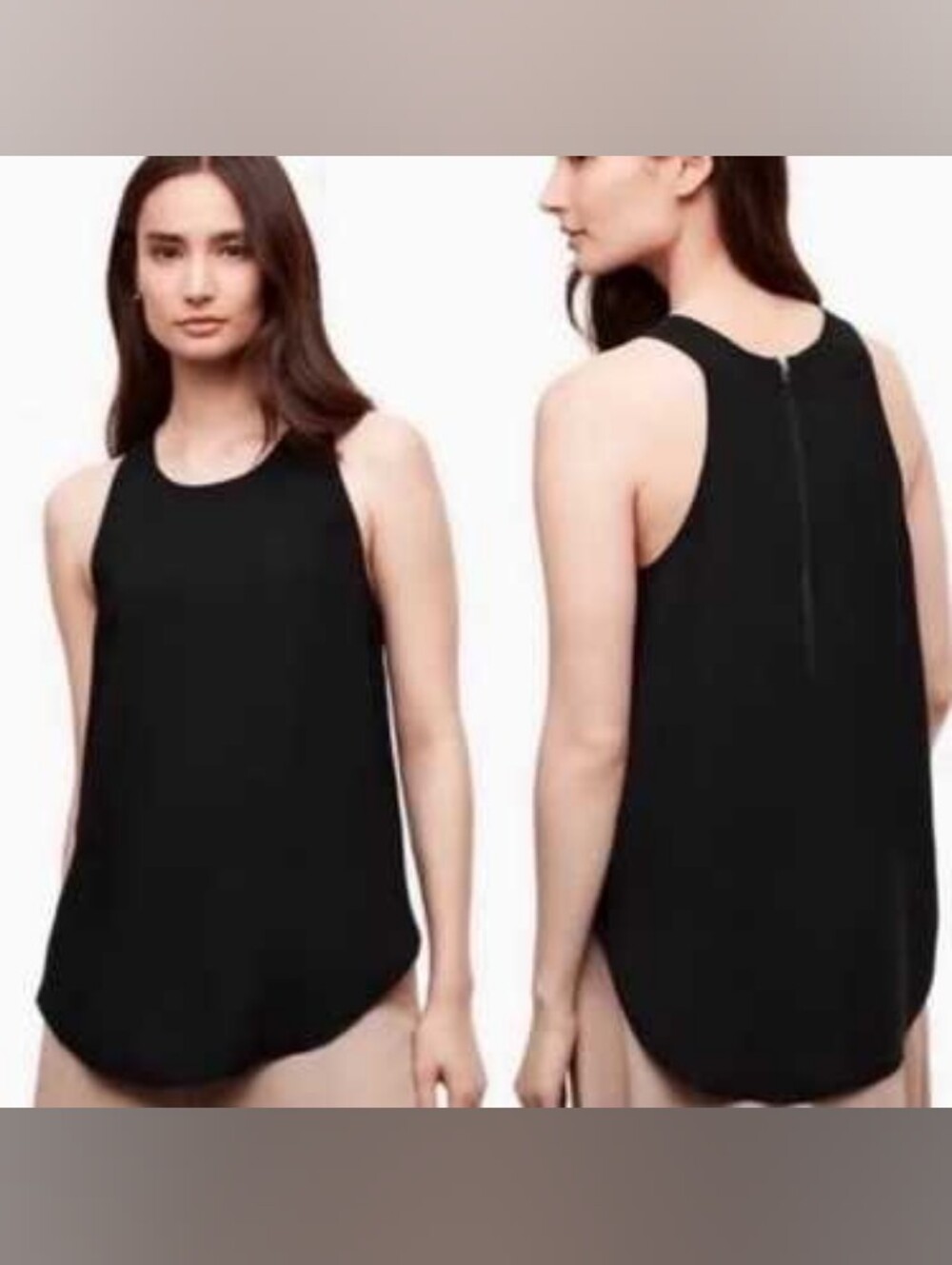 Wilfred Black Top with Gold Zipper